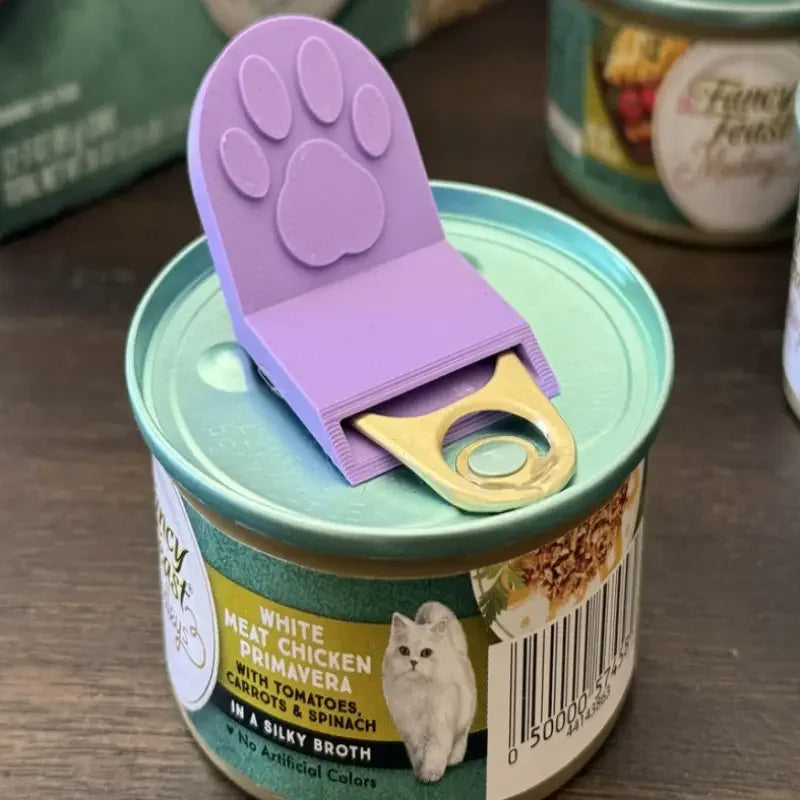 Pet Can Opener for Women - Ergonomic Non-Slip Grip, Safe for Cat/Dog Food, Durable Plastic Kitchen